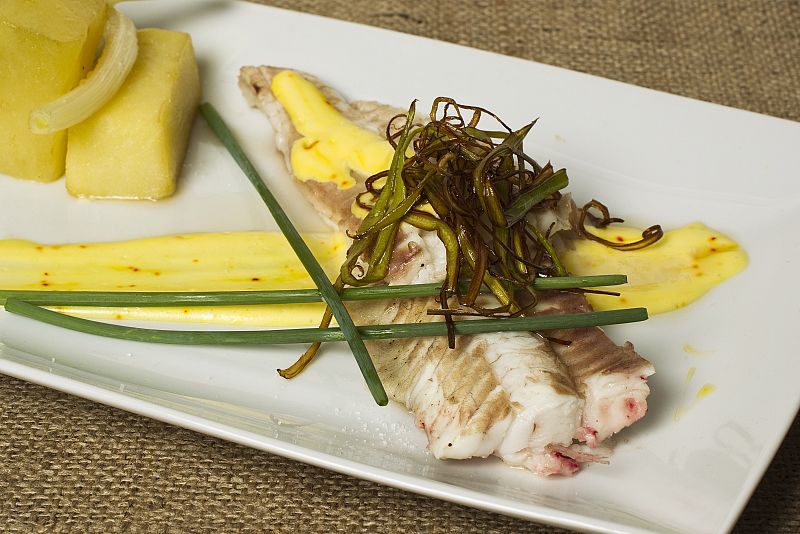 MasterChef - Lenguado con patata confitada y mahonesa al azafrán
