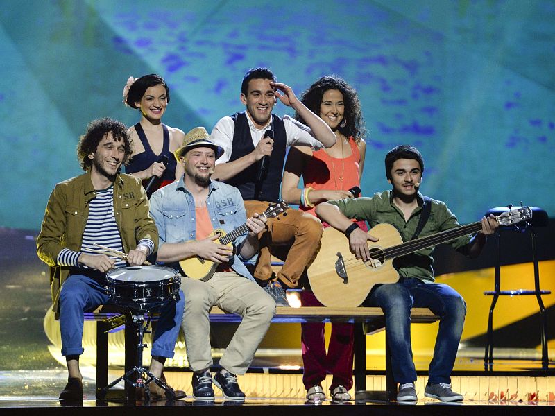 El cantante de Malta, Gianluca Bezzina, al final de su actuación