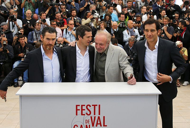 Director Guillaume Canet poses with ccast members during a photocall for the film "Blood Ties" at the 66th Cannes Film Festival