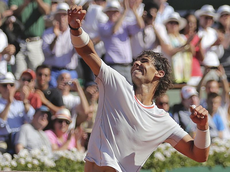 Nadal después de ganar la semifinal de Roland Garros