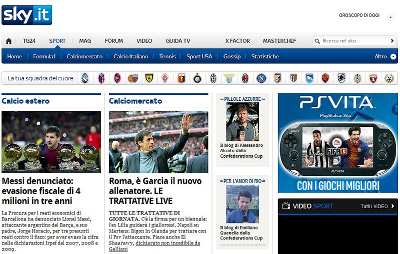 Sky Italia capitaliza los balones de oro del astro argentino para hablar de la querella.