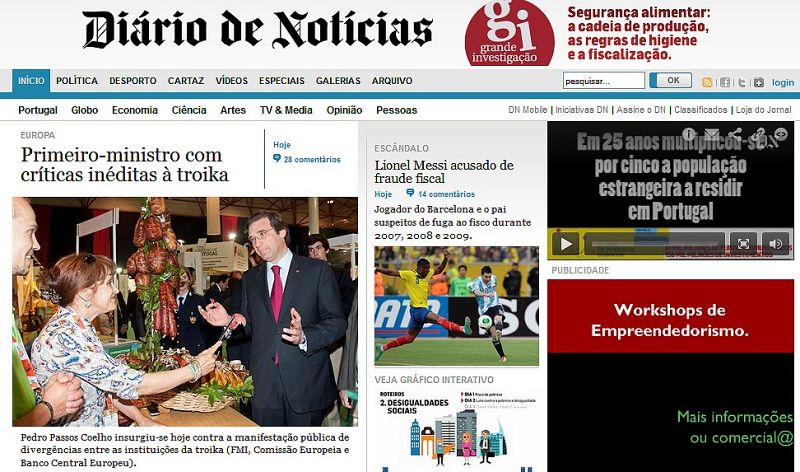 Messi es protagonista no solo en los medios deportivos portugueses, también en los de información general.