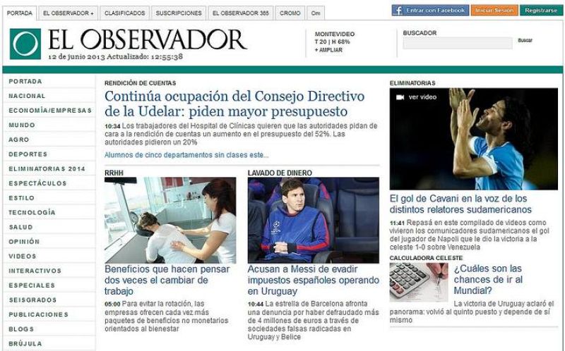 El Observador de Uruguay recalca que una de las empresas utilizadas por Messi está domiciliada en Uruguay.