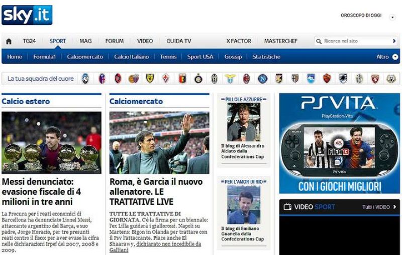 Sky Italia capitaliza los balones de oro del astro argentino para hablar de la querella.