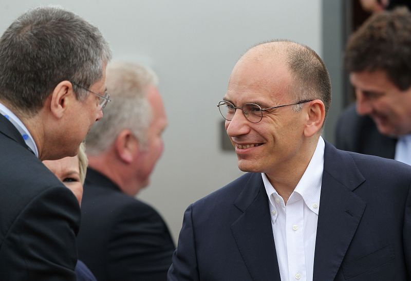 El primer ministro italiano, Enrico Letta, llega a Belfast