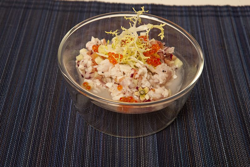 MasterChef - Ceviche de pescado y pulpo marinado con lima, pomelo, pimienta y sal