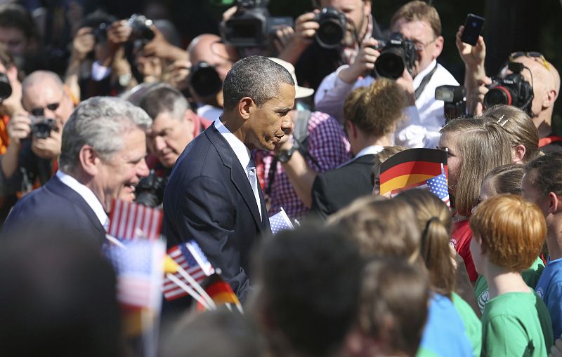 EL PRESIDENTE ALEMÁN RECIBIÓ A OBAMA EN SU PRIMERA VISITA OFICIAL A BERLÍN