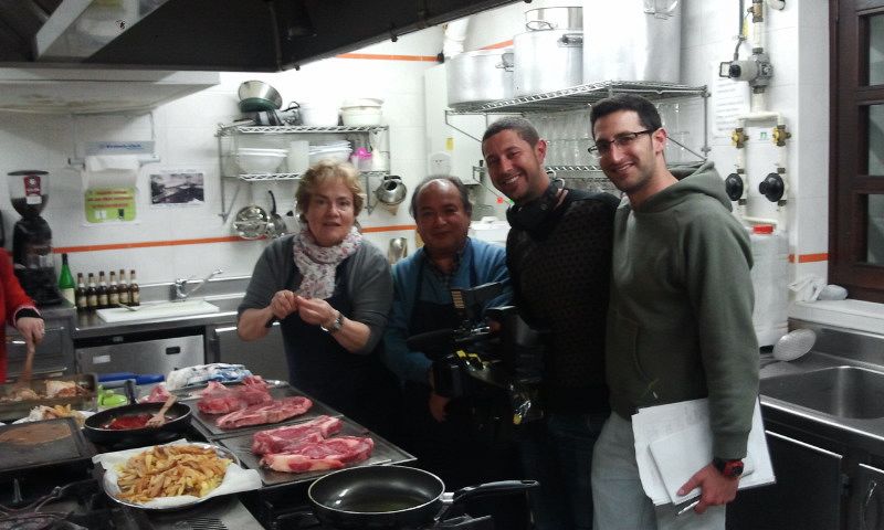 Grabación en la sociedad gastronómica con padres Koldo (San Sebastián)