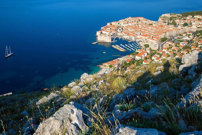 Vista aérea del casco histórico de la ciudad de Dubrovnik