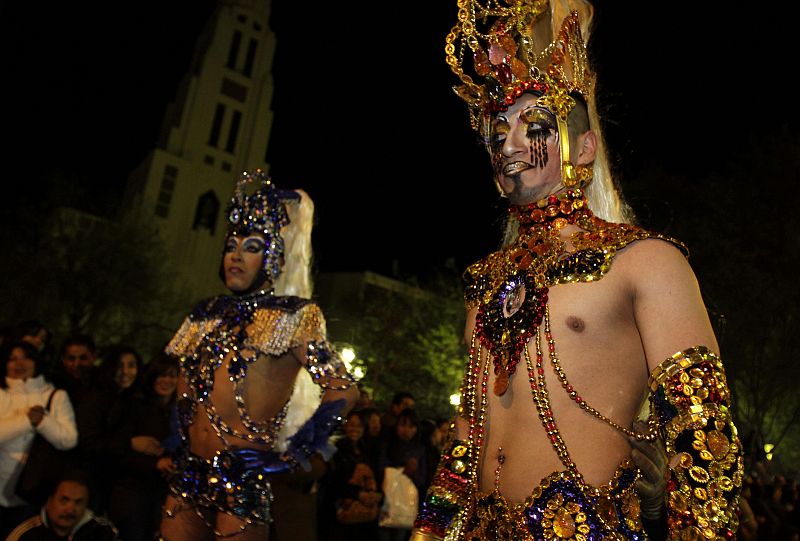 Revellers take part in the Gay Pride Parade in La Paz