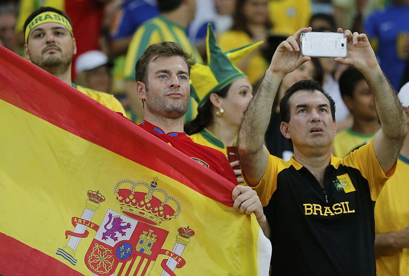 Los aficionados españoles, en clara minoría, también se han dejado notar en las gradas de Maracaná.