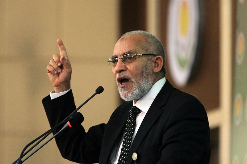 File picture shows Egyptian Islamic leader Badie in Khartoum