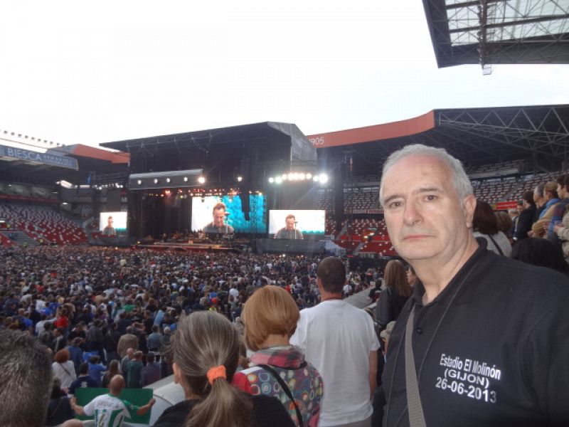 Fotografía de Antonio Pascual en el concierto de Bruce Springsteen en "El Molinón" el 26/06/2013