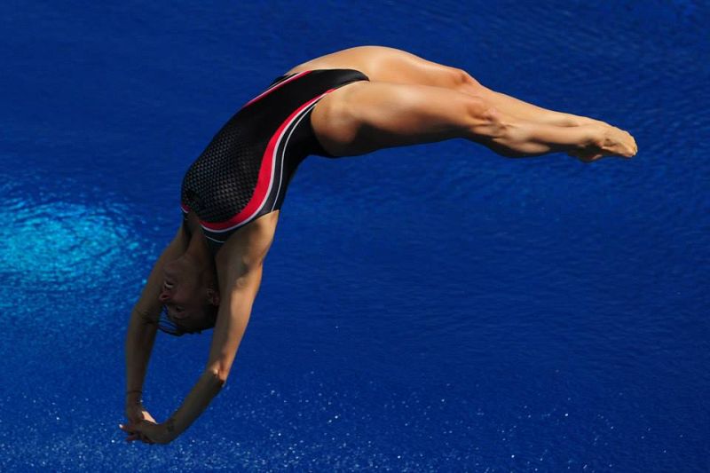La italiana Tania Cagnotto compite en trampolín de 3 metros en los Campeonatos del Mundo.
