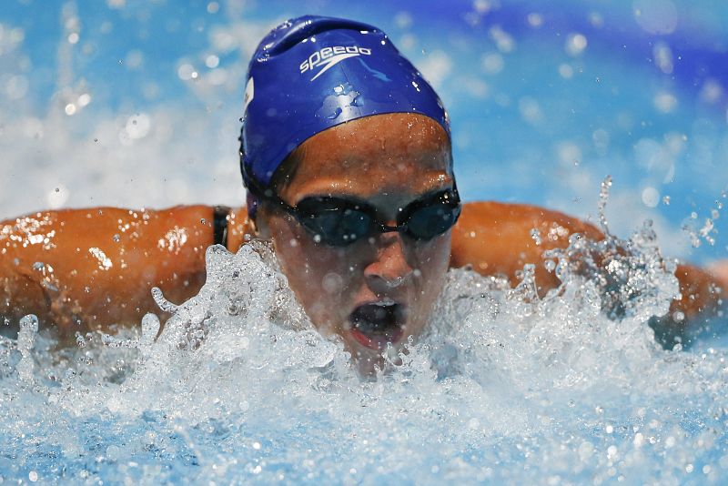 La nadadora de España Judit Ignacio Sorribes durante la eliminatoria de 200m Mariposa femeninos.