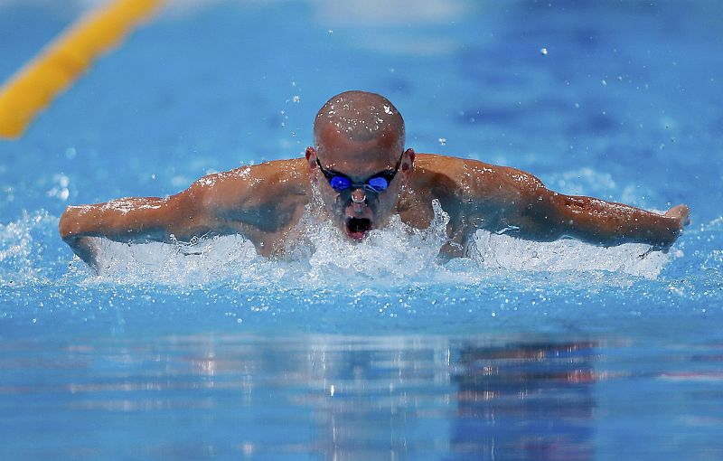 El nadador de Hungría, Laszlo Cseh, durante las preliminares de 200M estilos masculinos de los Campeonatos del Mundo.