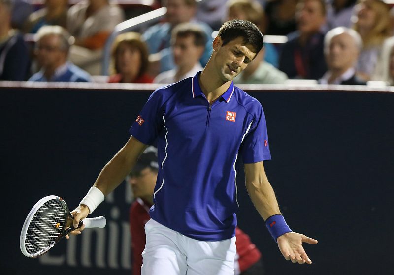 Djokovic, en un momento del partido de semifinales en Montreal que le enfrentó al español Rafael Nadal