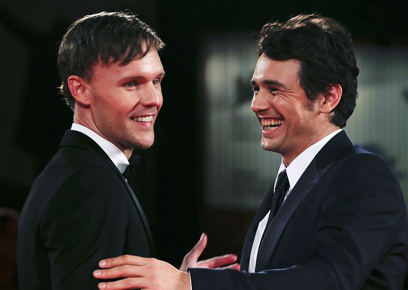 Director and actor Franco poses with actor Haze during 70th Venice Film Festival