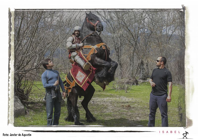 Rodolfo Sancho ensayando con su caballo. En el capítulo resultó ser al final una de las escenas más impactantes y bellas