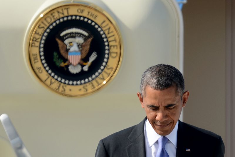 Obama llega procedente de Estocolmo