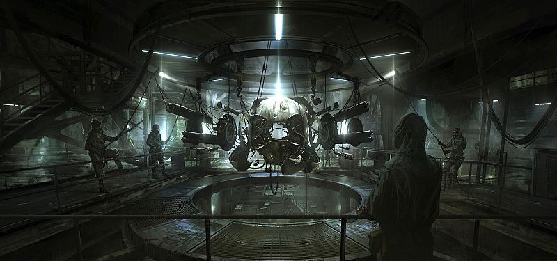 La resistencia terrestre desmontando uno de los drones de vigilancia