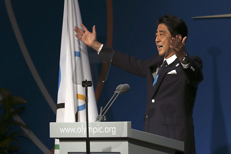 El primer ministro japonés, Shinzo Abe, durante su intervención en la presentación de la candidatura de Tokio 2020