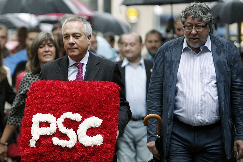 Pere Navarro en la ofrenda floral con motivo de la Diada