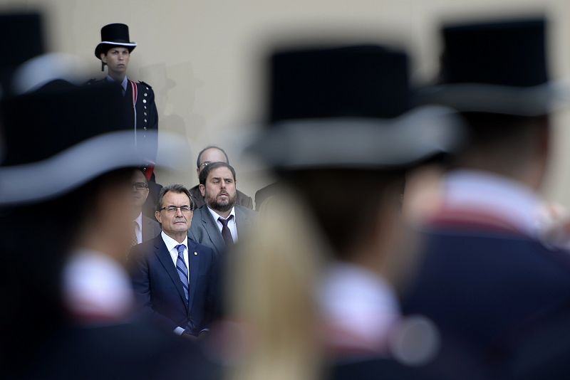 El presidente catalán,  Artur Mas, en la ceremonia con motivo de la Diada