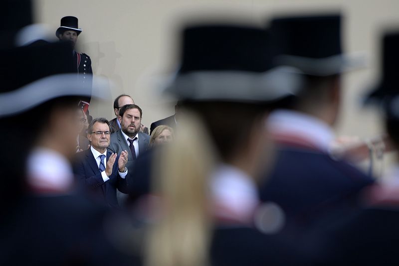 Artur Mas, presidente de Cataluña, junto a Oriol Junqueras, líder de ERC.