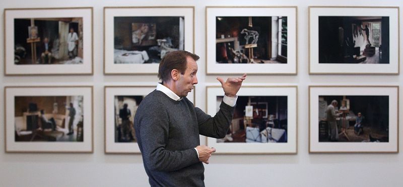 Dawson assistant to British painter Freud talks during an interview at Sigmund Freud museum in Vienna