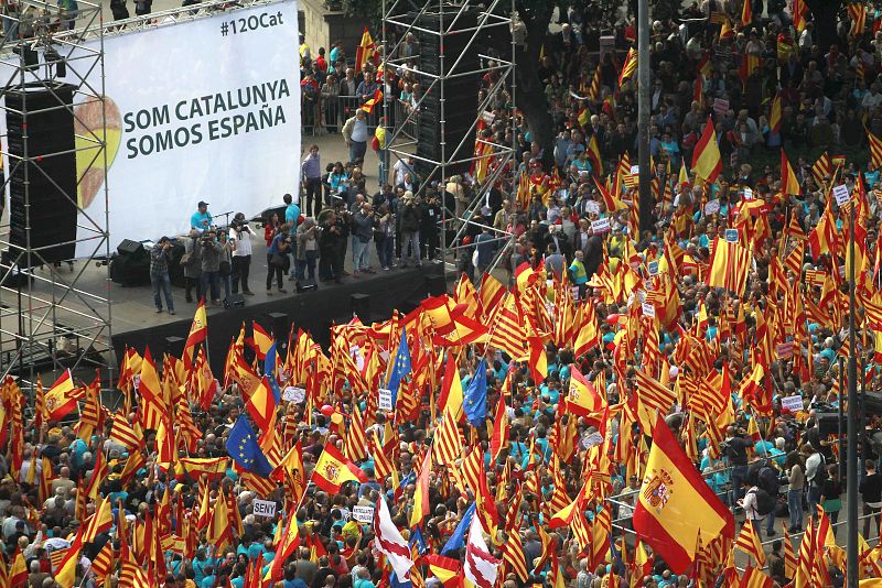 CONCENTRACIÓN CÍVICA CONVOCADA HOY POR LA PLATAFORMA "SOM CATALUNYA, SOMOS ESPAÑA"