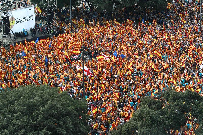 CONCENTRACIÓN CÍVICA CONVOCADA HOY POR LA PLATAFORMA "SOM CATALUNYA, SOMOS ESPAÑA"