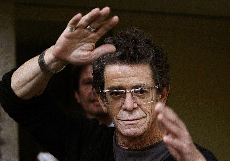 Lou Reed en una rueda de prensa en el Festival Internacional de Literatura "Kosmopolis 08" en Barcelona en 2008