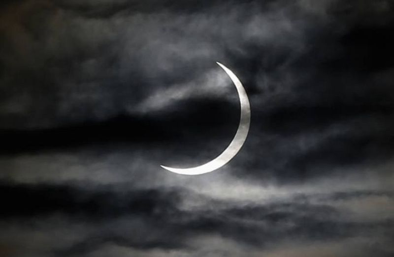 A partially eclipsed sun is seen from Juba