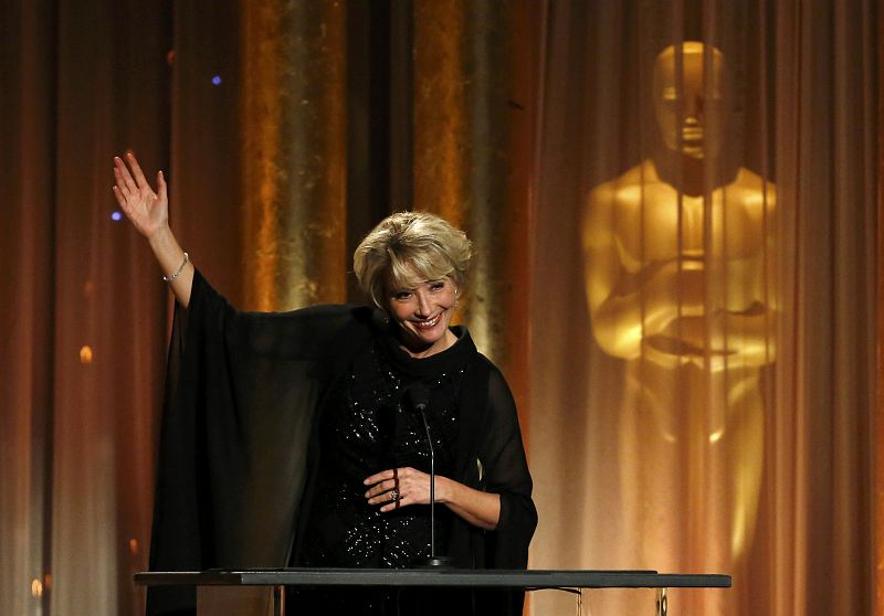 Actress Thompson speaks prior to actress Lansbury accepting an Honorary Award at the Annual Academy of Motion Picture Arts and Sciences Governors Awards in Hollywood