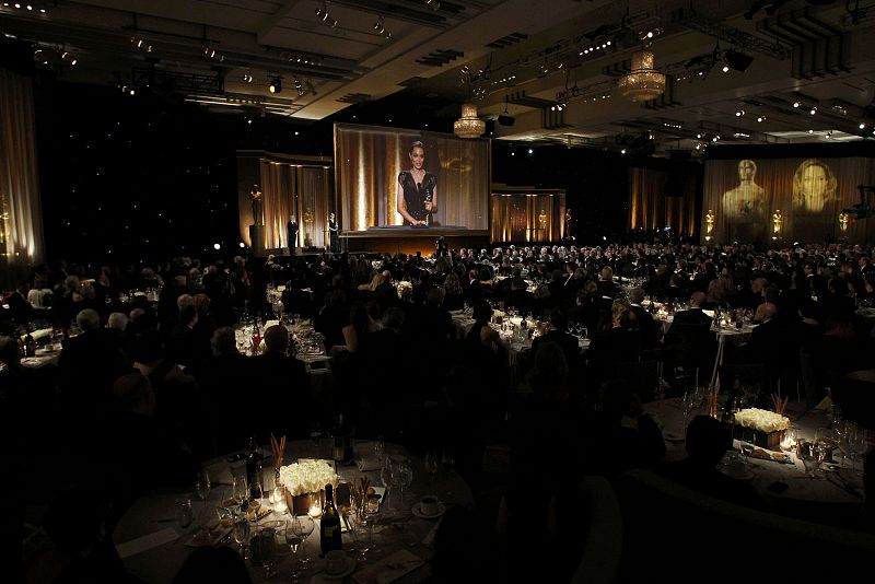 Actress Jolie speaks after accepting the Jean Hersholt Humanitarian Award at the Annual Academy of Motion Picture Arts and Sciences Governors Awards in Hollywood