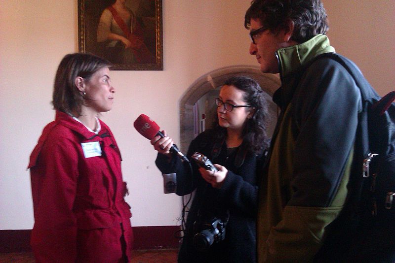 Carla Ventura, Lourdes Castro y Álvaro Soto en el Palacio Nacional de Sintra