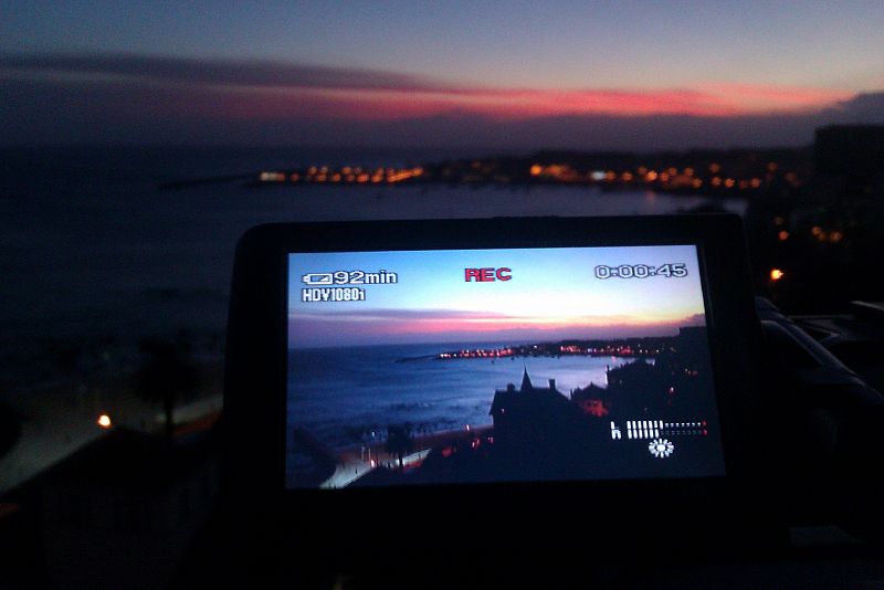 Grabando la marina de Cascais desde el hotel Estoril Eden