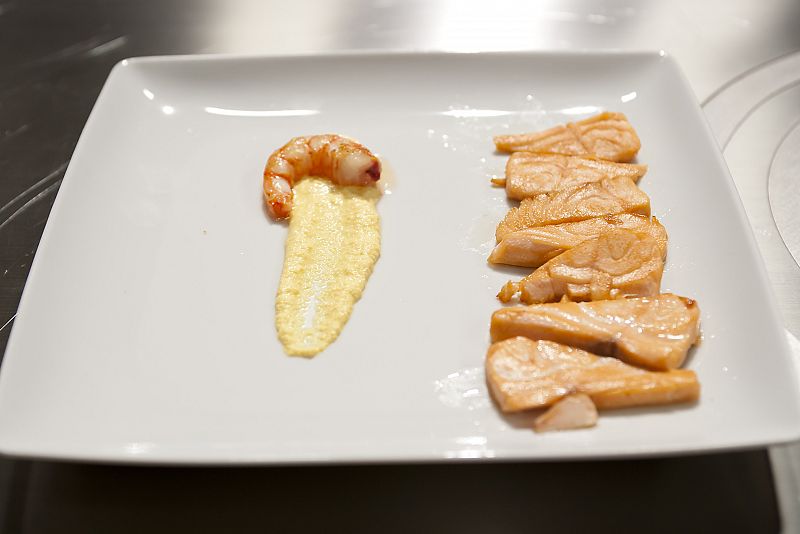 MasterChef Junior - Salmón con puré de zanahorias y gambas