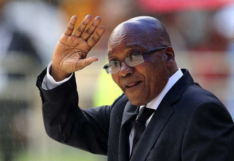 El presidente sudafricano Zuma en el funeral por Mandela