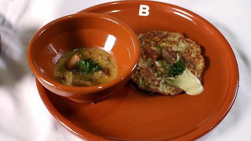 MasterChef Junior - Tortilla prehistórica de huevo de avestruz y chorizo y guiso verde de dinosaurio con pavo