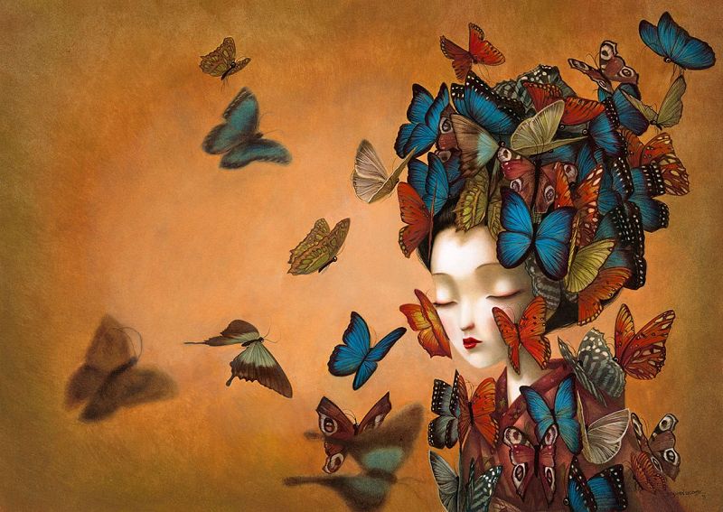 Ilustración del libro 'Madama Butterfly', de Benjamin Lacombe'