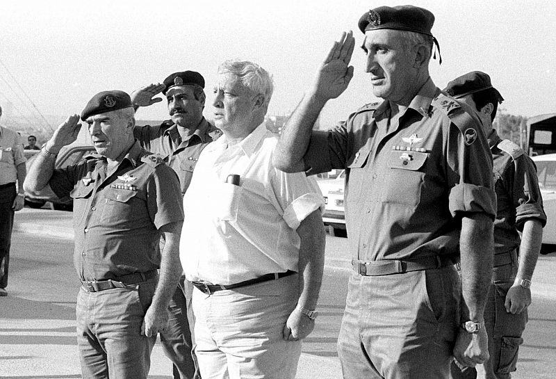 Handout file picture of Sharon during a visit to the central command military base