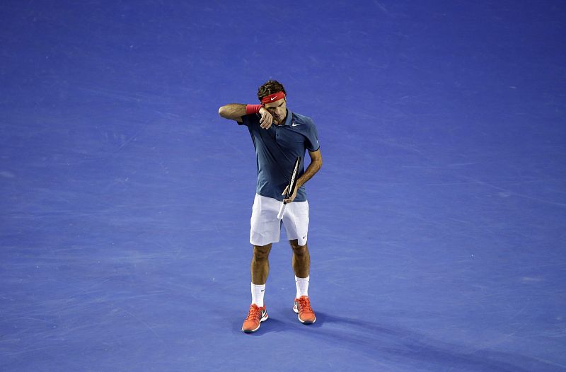 Roger Federer durante el partido ante Nadal