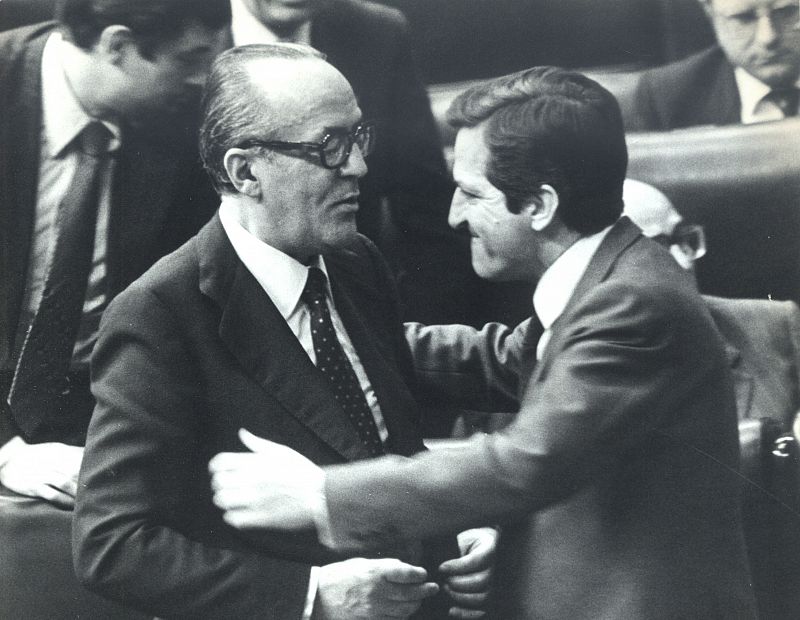 Adolfo Suárez y Leopoldo Calvo Sotelo el 21 de febrero de 1981.