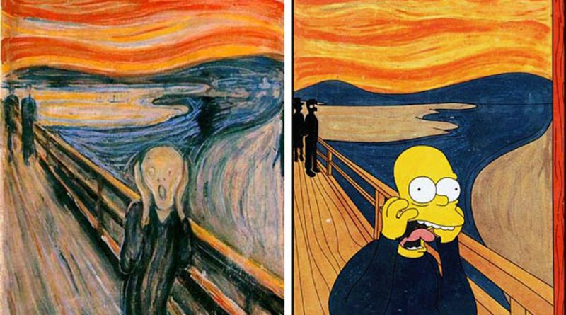 'El grito' de Munch y la versión de los Simpson