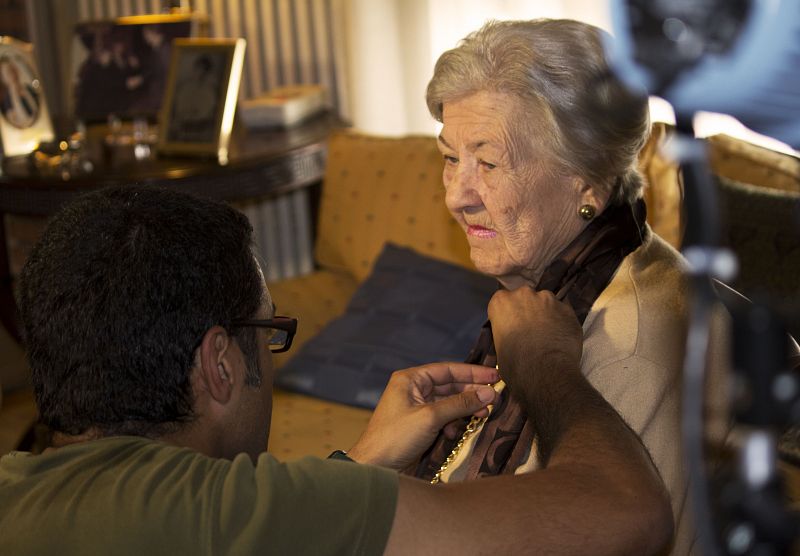 Leonor Machado durante la entrevista en Madrid