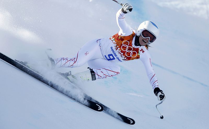 La estadounidense Julia Mancuso, en pleno descenso.