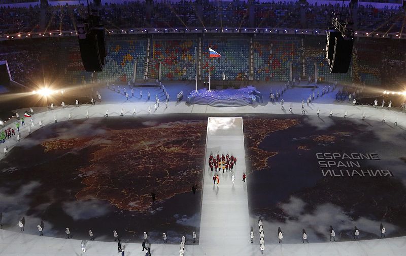 El equipo olímpico español, visto desde el aire.