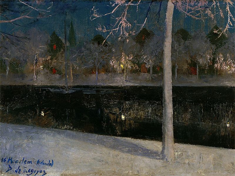 'Paisaje nocturno nevado (Haarlem)', 1886, de Darío de Regoyos